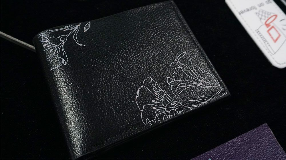 white color uv printing on leather