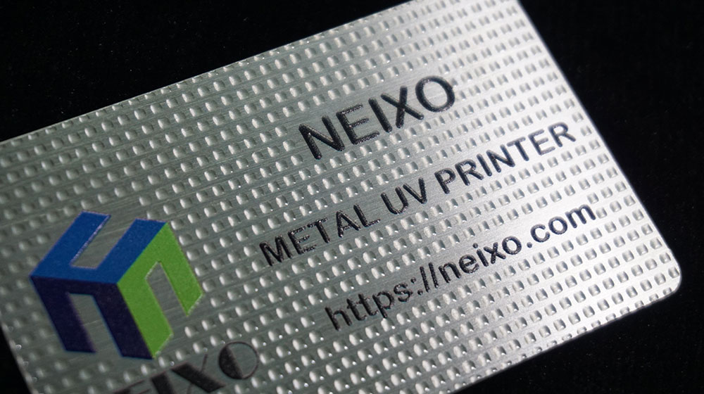 embossed and varnish effect uv printing on metal card