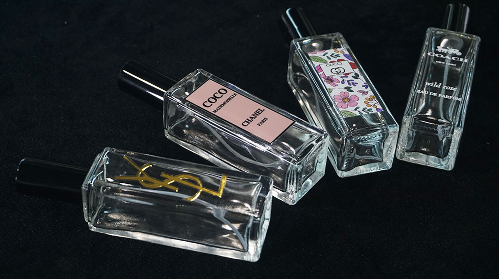 logo printing on Glass perfume bottle