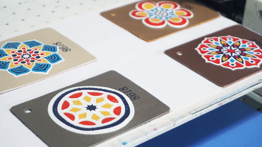 Hat leather patch printing