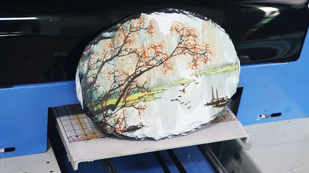 custom garden stones with stone printing machine